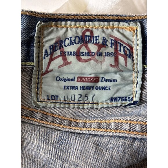 Abercrombie & Fitch Mens Jeans Low Rise Boot Cut Button Fly Y2K Distressed Plaid - Picture 12 of 15